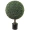 2.5ft UV Boxwood Ball Topiary Tree in Black Planter Pot by Floral Home&#xAE;
